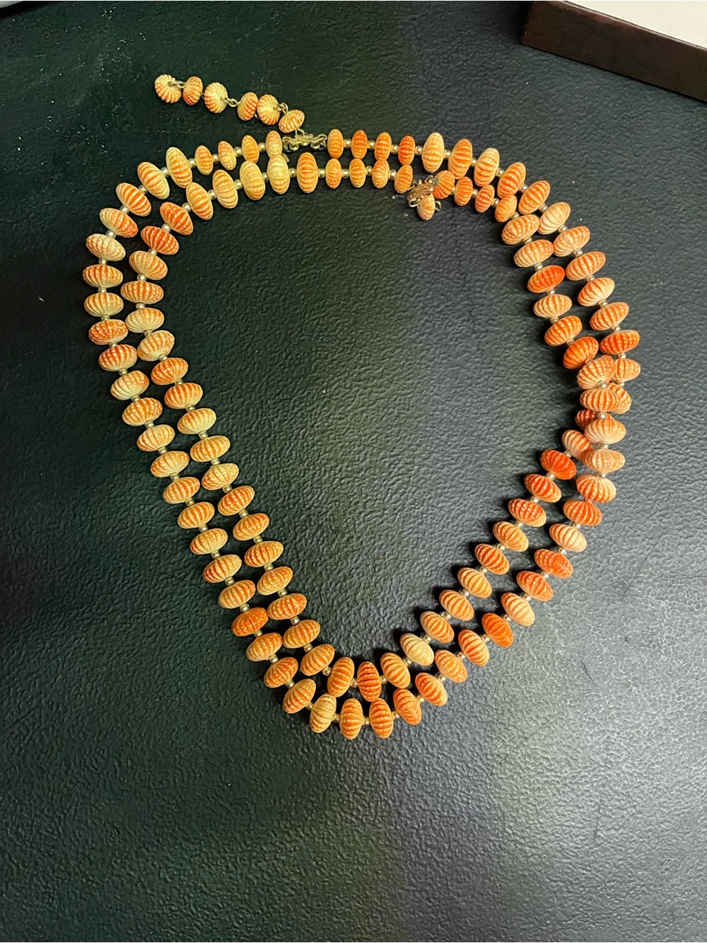 Handcrafted Orange Bead Statement Necklace - Women's Jewelry